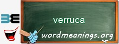 WordMeaning blackboard for verruca